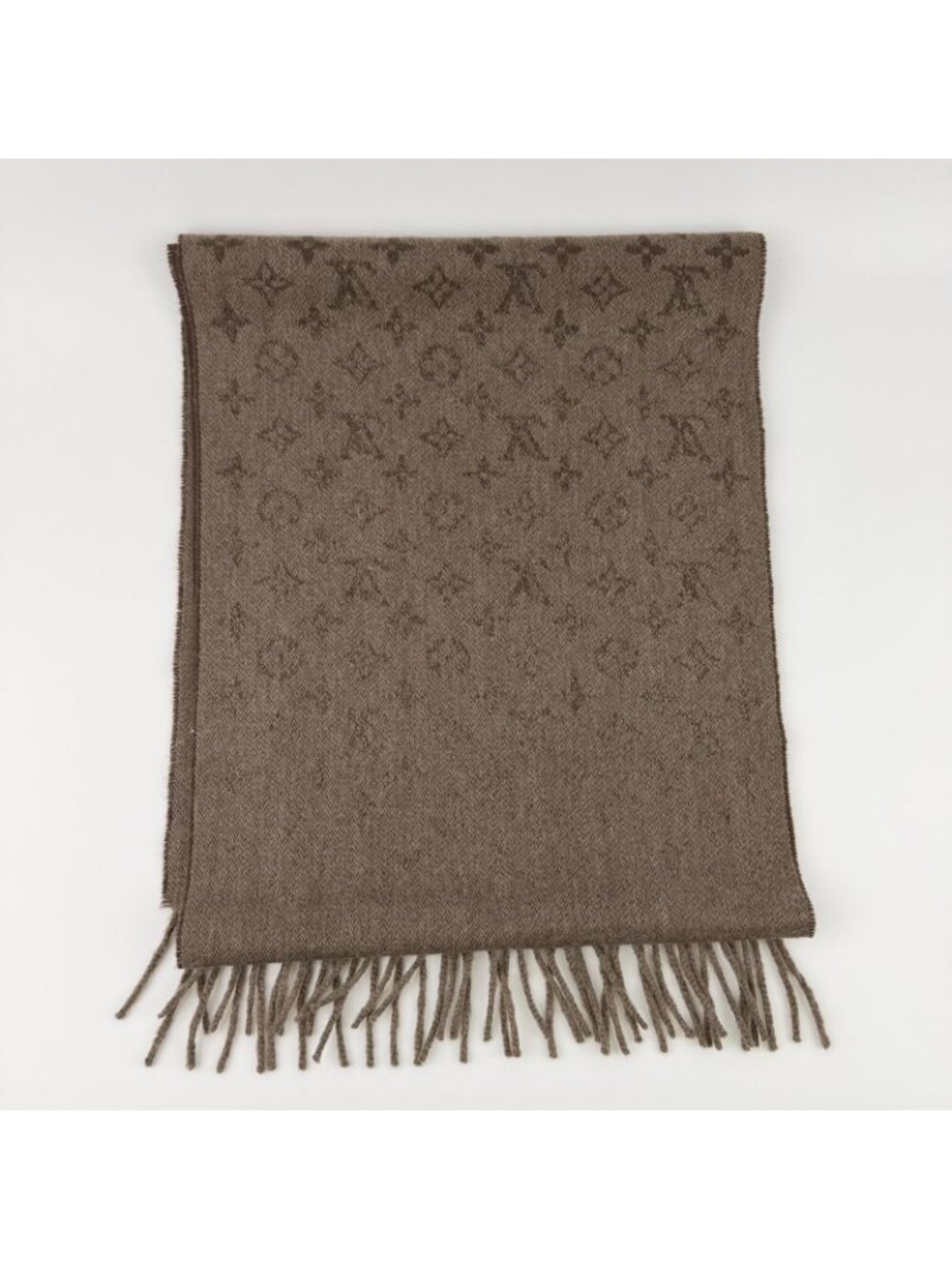 Louis Vuitton Echarpe Monogram Gradient Cashmere Brown Vintage - Picture 7 of 11